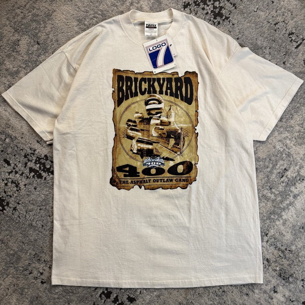 Vintage 1997 Brickyard 400 Nascar Racing T Shirt Mens 2XL Asphalt Outlaw Gang